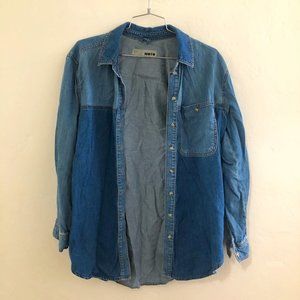 H&M oversized two-toned denim button up